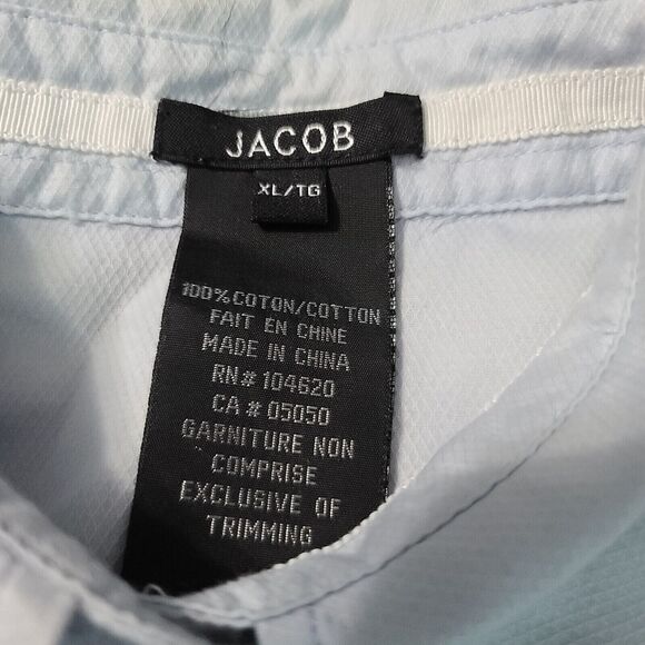 Jacob Mens Button Up Dress Shirt Blue Size XL 100% Cotton Long Sleeve Collar - Picture 7 of 12